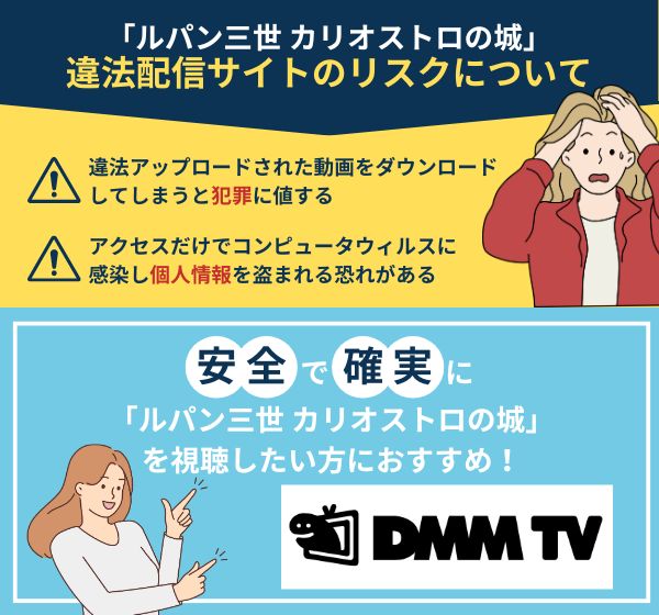 「ルパン三世 カリオストロの城」を違法配信している動画サイトの利用は危険？