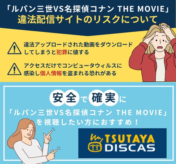 「ルパン三世VS名探偵コナン THE MOVIE」を違法配信している動画サイトの利用は危険？