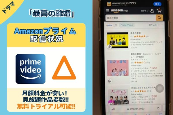 「最高の離婚」はAmazonプライムで配信している？