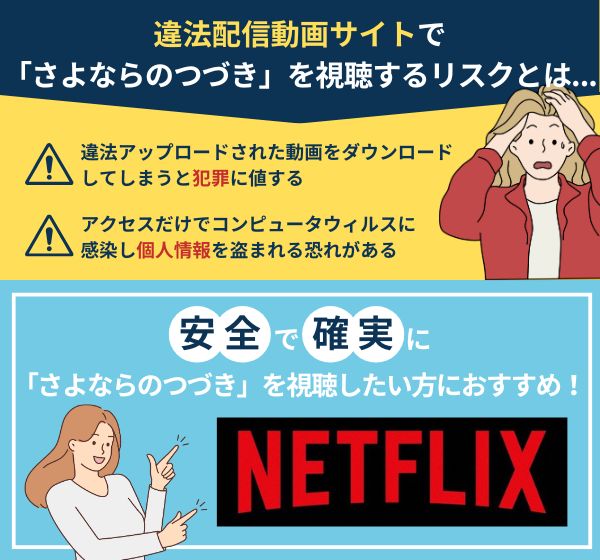 「さよならのつづき」を違法配信している動画サイトの利用は危険？