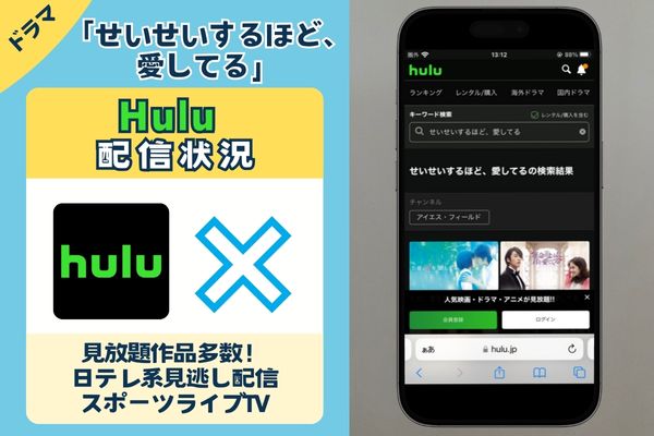 ドラマ「せいせいするほど、愛してる」はHuluで配信している？