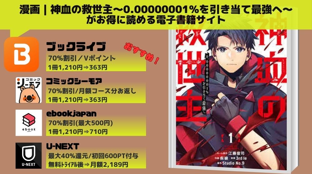 「神血の救世主～0.00000001%を引き当て最強へ～」　無料