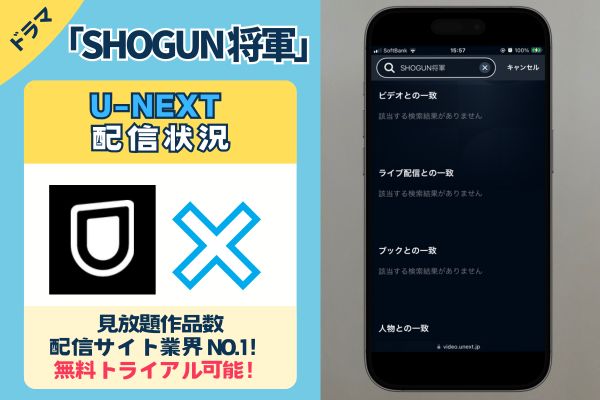 SHOGUN 将軍　U-NEXT配信状況