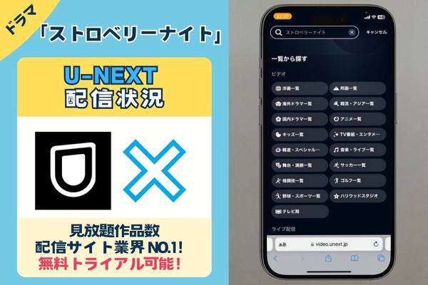 「ストロベリーナイト」はU-NEXTで配信している？？