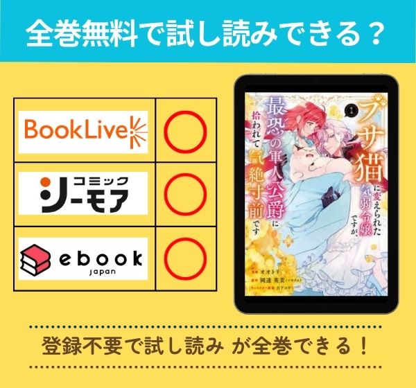 ブサ猫に変えられた気弱令嬢ですが、最恐の軍人公爵に拾われて気絶寸前ですの漫画を全巻無料で試し読み