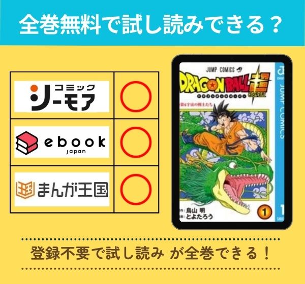 ドラゴンボール超の漫画を全巻無料で試し読み