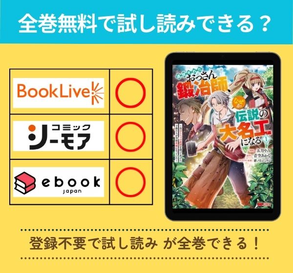 「追放されたおっさん鍛冶師、なぜか伝説の大名工になる」の漫画を全巻無料で試し読み