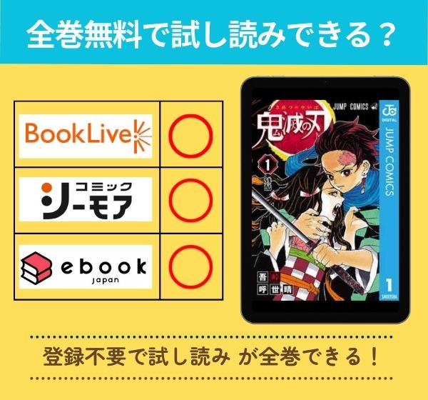 鬼滅の刃の漫画を全巻無料で試し読み