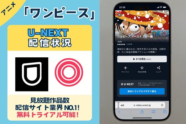 【無料配信中】アニメ「ワンピース」を一番お得に視聴できるのは「U-NEXT」