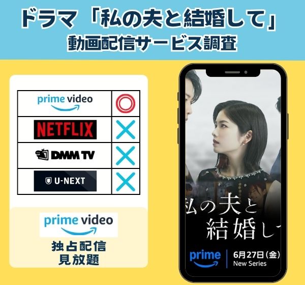 日本実写ドラマ「私の夫と結婚して」何で見れる?配信される動画配信サイトを独自調査!