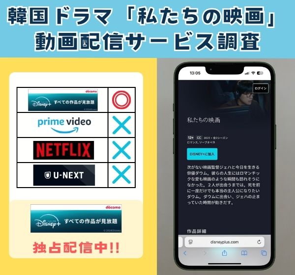 韓国ドラマ「私たちの映画」を無料視聴できる動画配信サイトを独自調査!