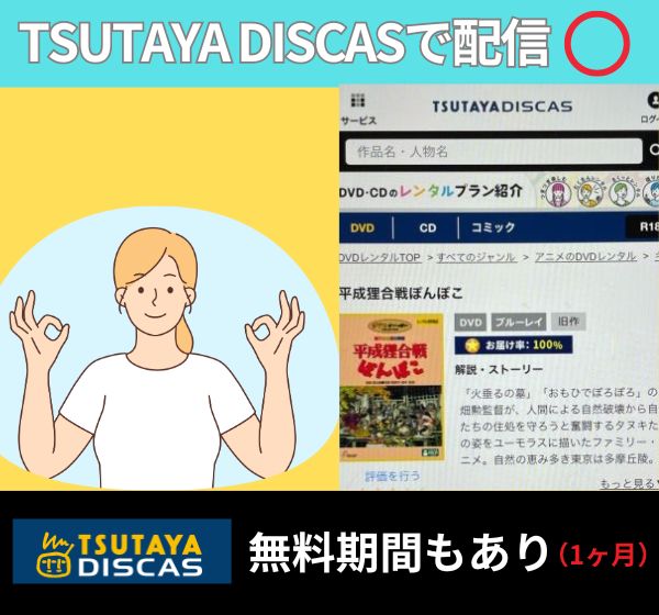 ジブリ「平成狸合戦ぽんぽこ」を無料視聴するなら「TSUTAYA DISCAS」がおすすめ【配信サービス✕】