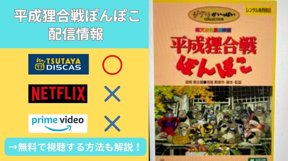ジブリ「平成狸合戦ぽんぽこ」を無料視聴できる動画配信サイトを紹介！Amazonプライムなどでフル視聴できる！？
