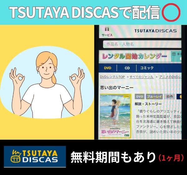 ジブリ「思い出のマーニー」を無料で視聴するなら「TSUTAYA DISCAS」の無料期間がおすすめ！