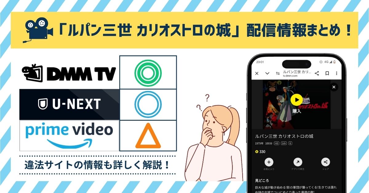 ルパン三世 カリオストロの城」の動画を配信しているサブスクは？Amazonプライム・Netflix・dアニメでフル無料視聴できる⁉ –  マイナビニュース電子書籍・VOD比較