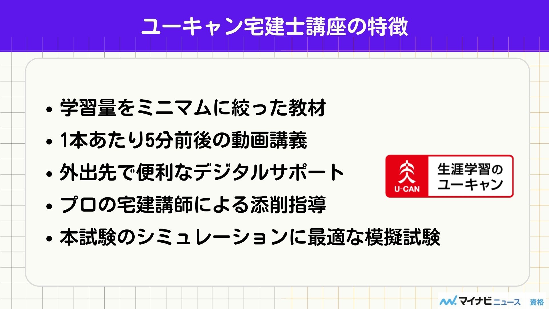 ユーキャン宅建士（特徴）