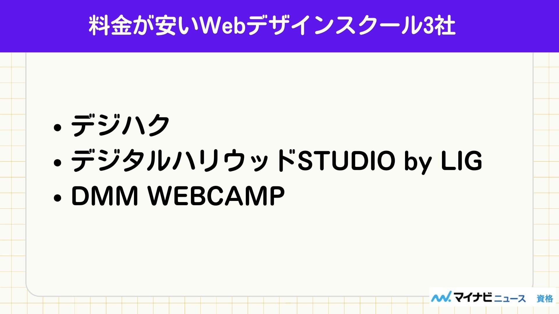 料金が安いWebデザインスクール3社