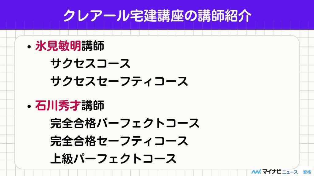 クレアール 宅建 講師