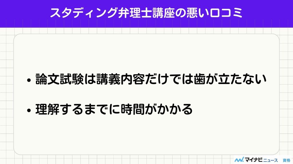 スタディング 弁理士 悪い口コミ