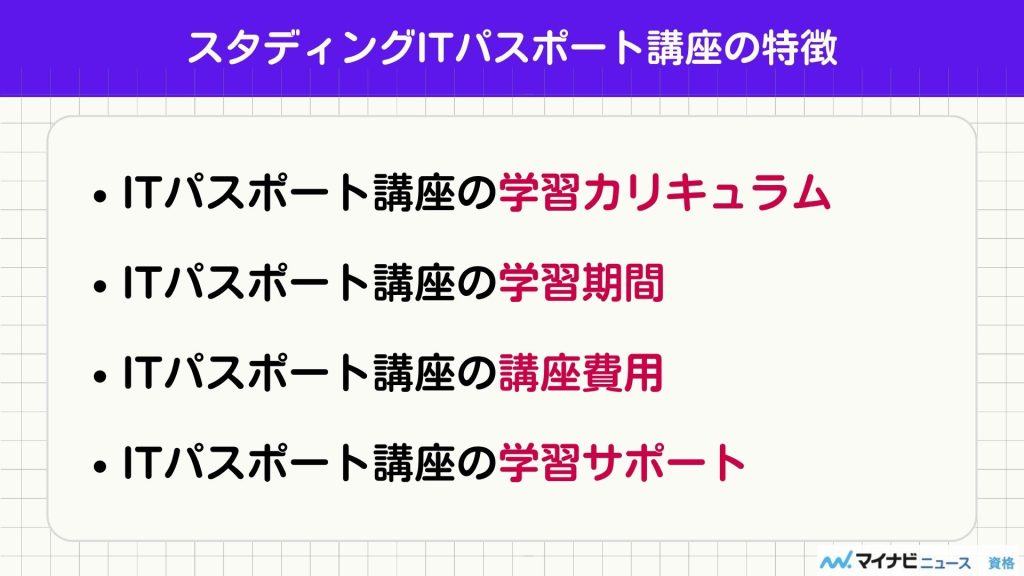 スタディング ITパスポート 特徴