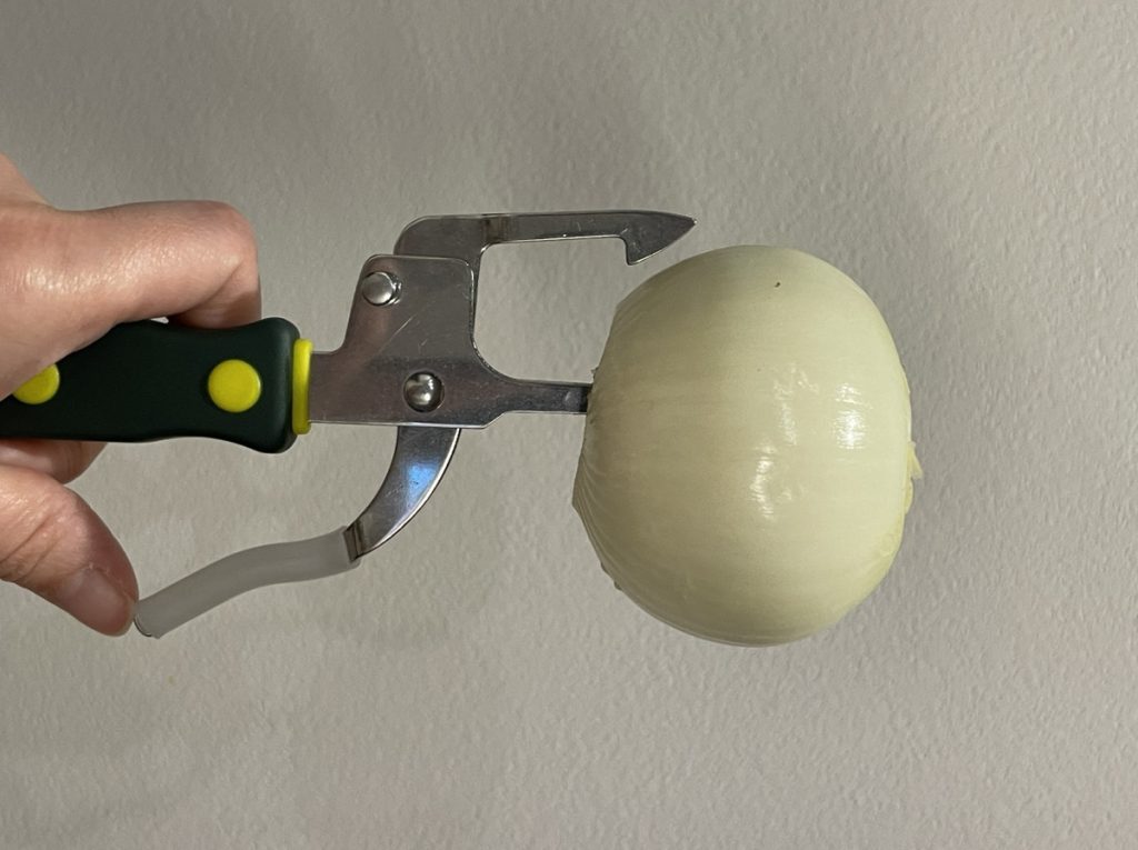 玉ねぎにベジホルダーを使用