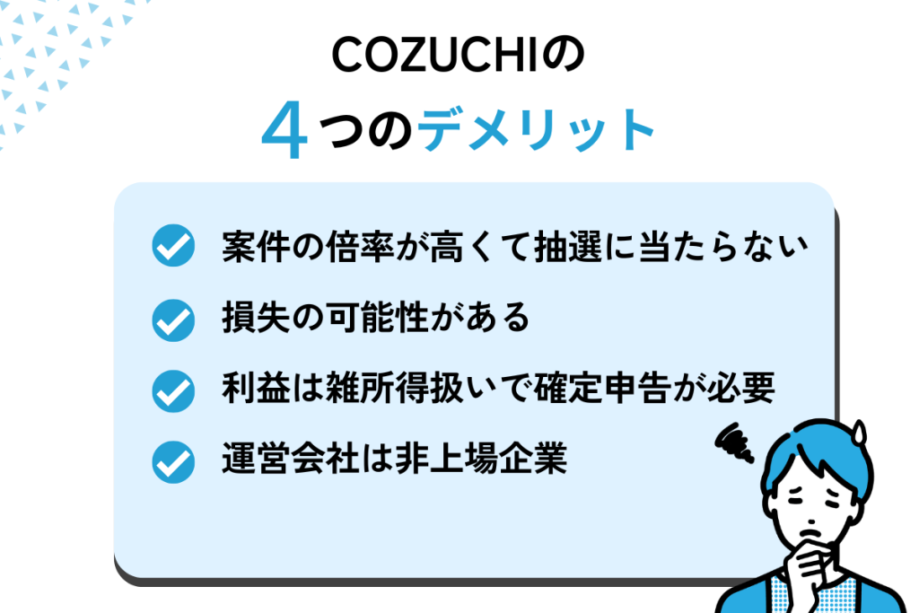 COZUCHIの4つのリスク・デメリット・注意点