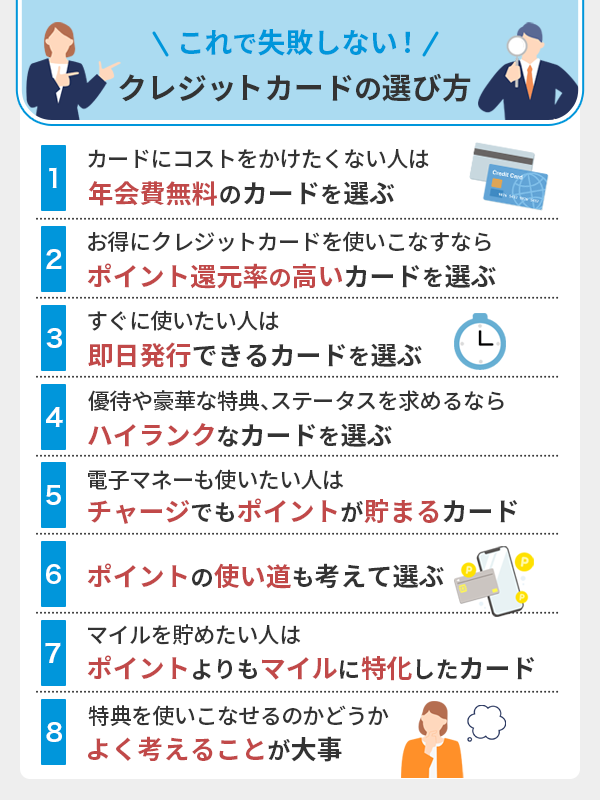 自分にあったクレジットカードの選び方