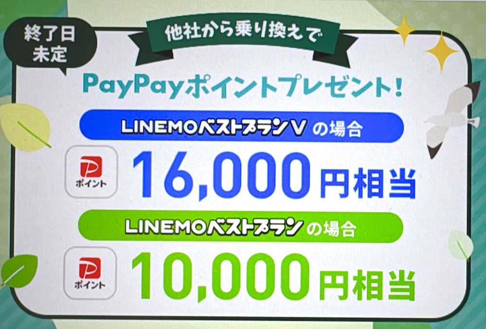 LINEMO PayPayポイントプレゼントキャンペーン