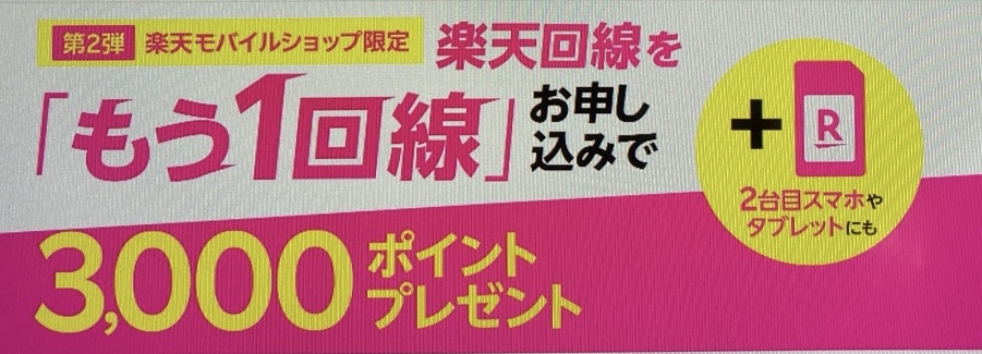 第2弾【ショップ限定】もう1回線お申し込みで3,000ポイントキャンペーン