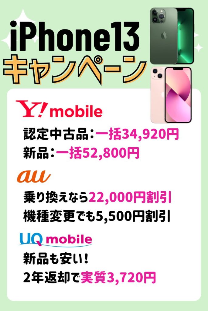 【2025年1月最新】iPhone13キャンペーン情報