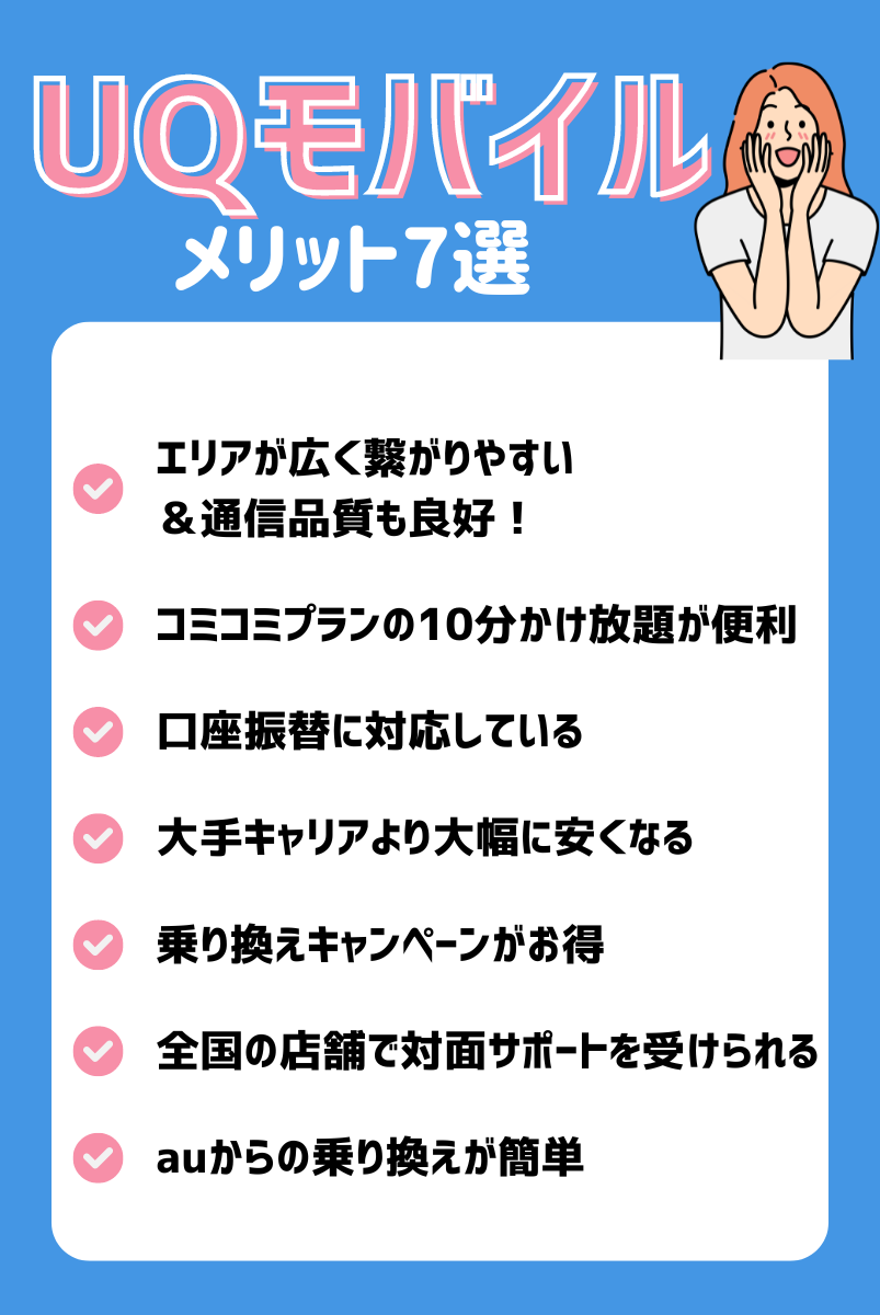 UQモバイルの良い評判とメリット7つ