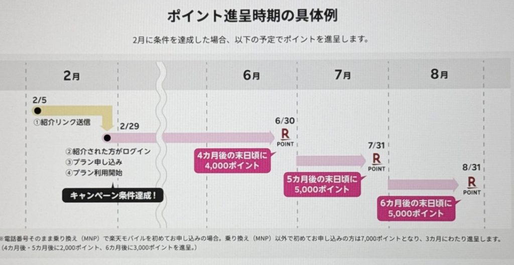 三木谷キャンペーン ポイント進呈時期の具体例