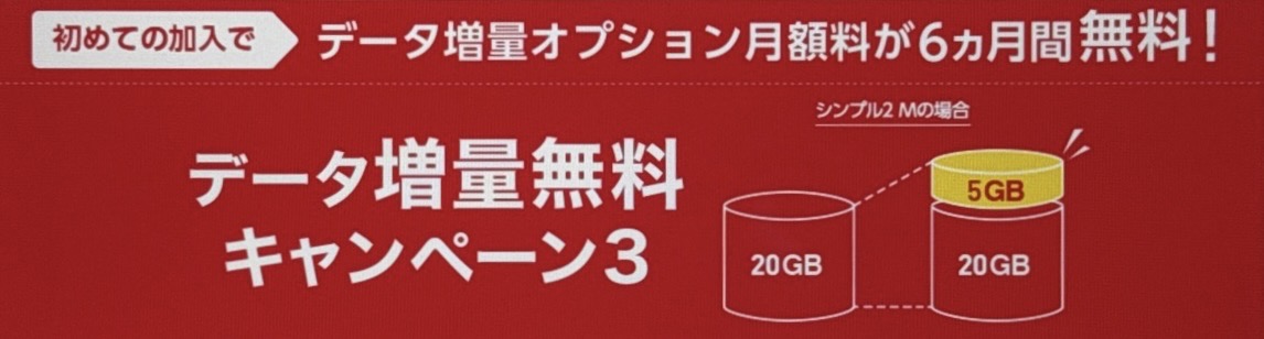 データ増量無料 キャンペーン3