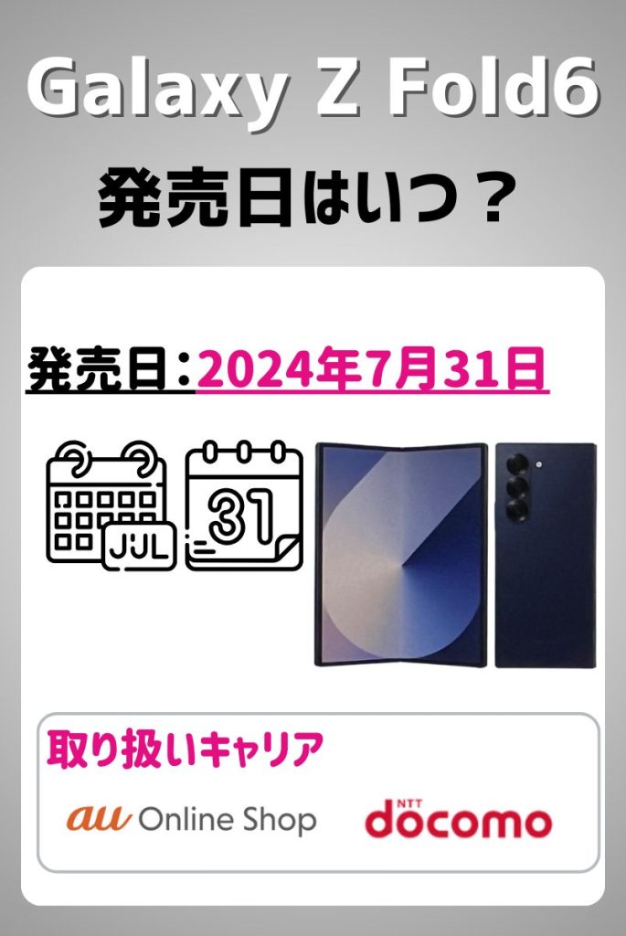 Galaxy Z Fold6発売日 (1)