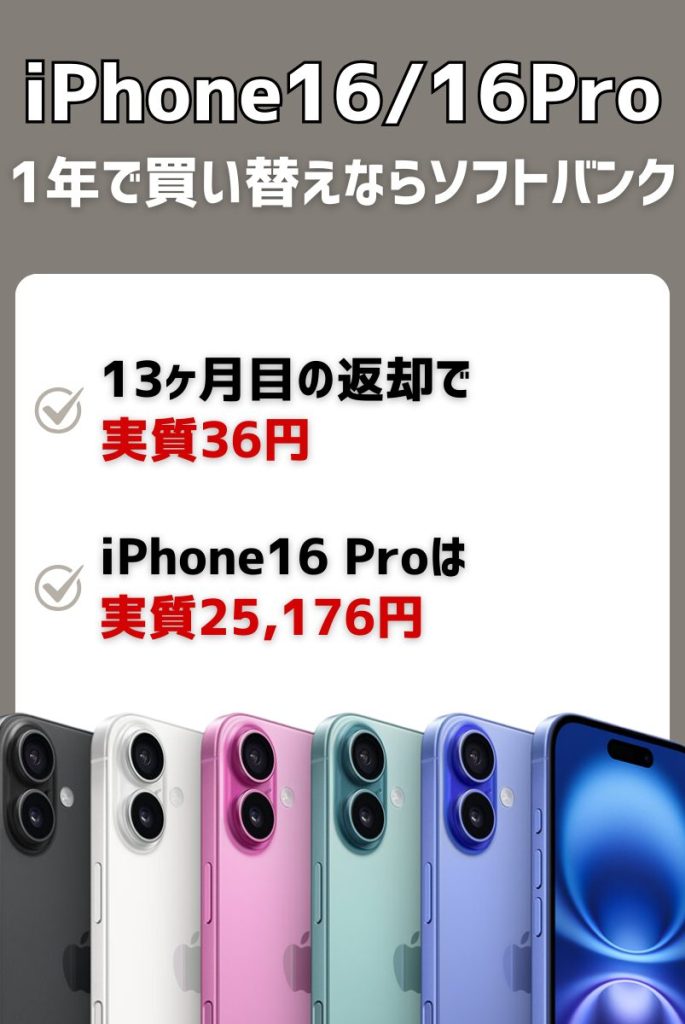 iPhone16キャンペーン ソフトバンク