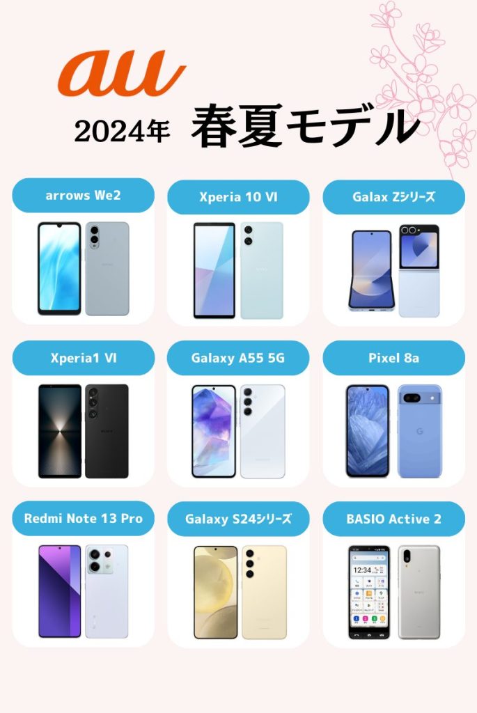 auの新機種｜2024年春夏モデル