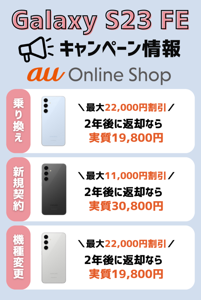 Galaxy S24 FEキャンペーン価格