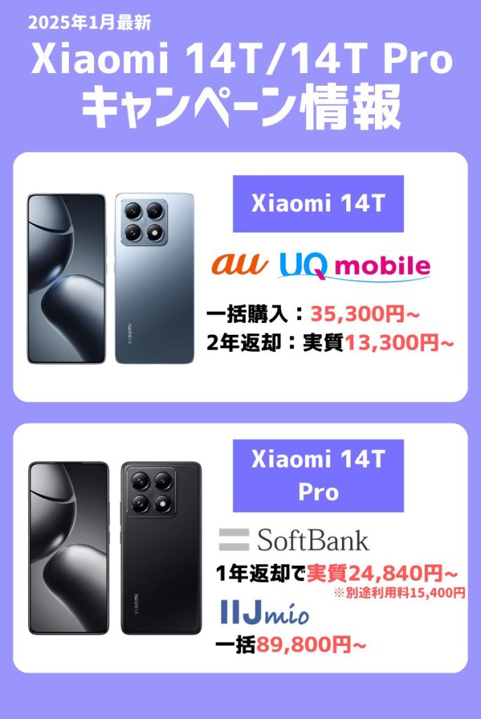 xiaomi14t14tpro最新キャンペーン情報