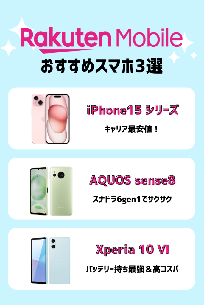 楽天モバイルのおすすめスマホ・おすすめしないスマホ一覧