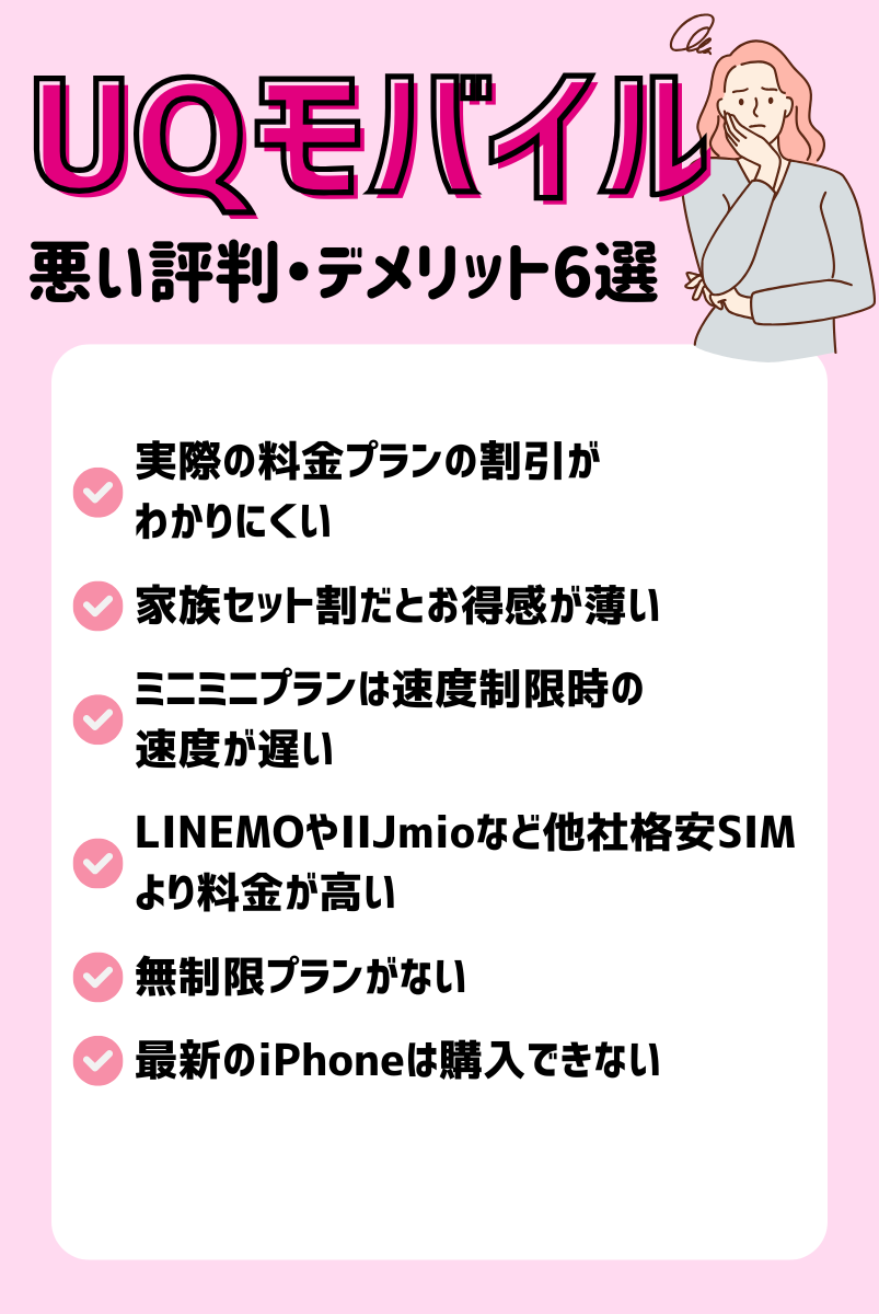 UQモバイルで後悔しない！悪い評判とデメリットを解説