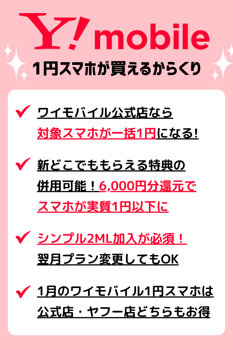 ワイモバイルで1円スマホが買えるからくり