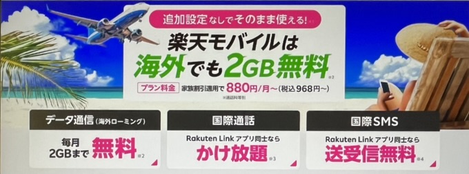 対象の国・地域では追加料金なしで2GB/月まで使える
