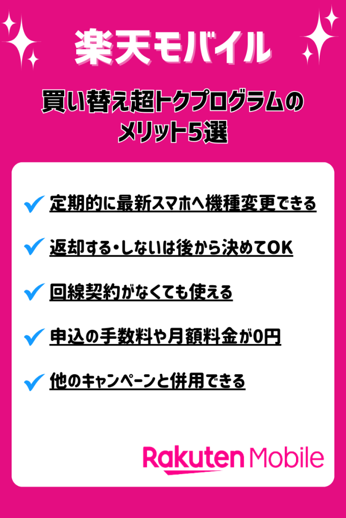 楽天モバイルの買い替え超トクプログラムのメリット