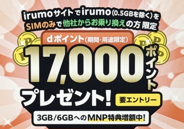 irumo SIMのみ契約キャンペーン