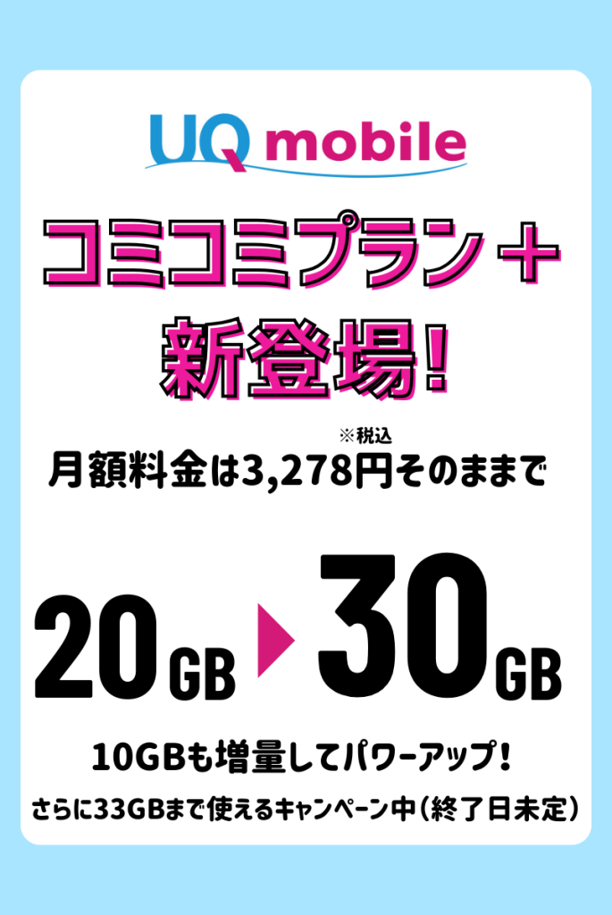 断言!「コミコミプラン」「コミコミプラン+」の違いはデータ量だけ