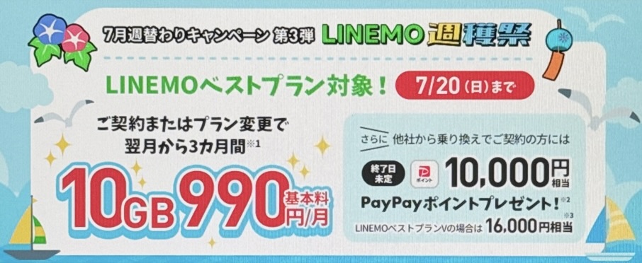 LINEMO週替わりキャンペーン第3弾