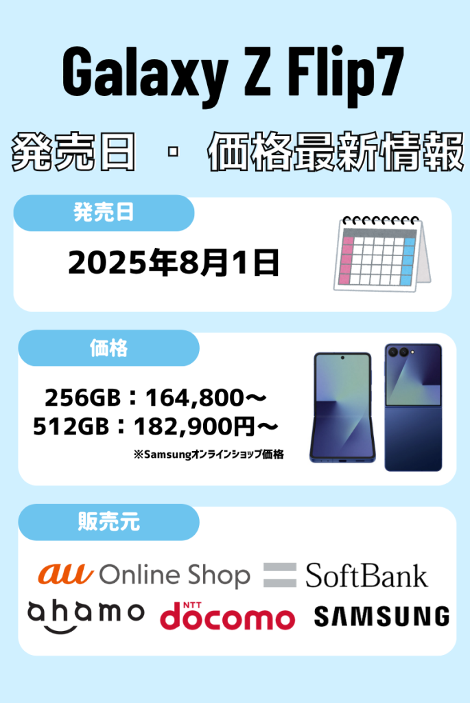 断言！Galaxy Z Flip7の発売日は2025年8月1日