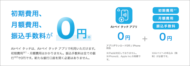 初期費用・月額費用・振込手数料が無料のイメージ画像