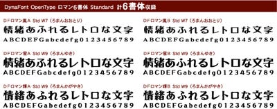 DynaFont OpenType ロマン6書体 for Macintosh | mdh.com.sa