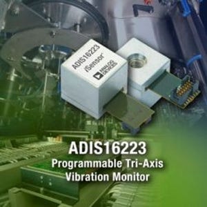ADI、産業機器向けプログラム可能な3軸MEMS振動センサを発表